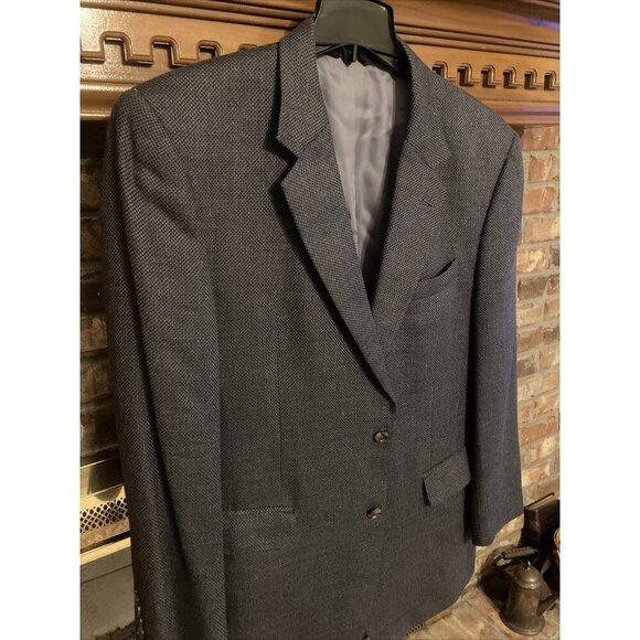 mens jos a bank gray Suit Jacket Size 46 Long Silk & Wool Blend - Picture 3 of 9